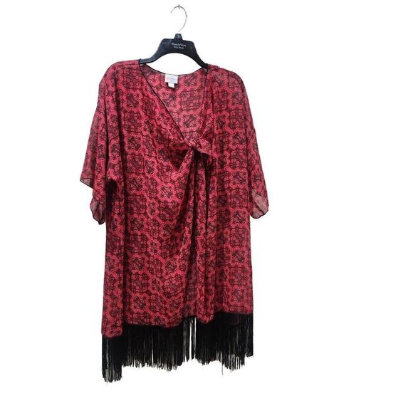 LulaRoe L Shawl Red - Picture 4 of 8